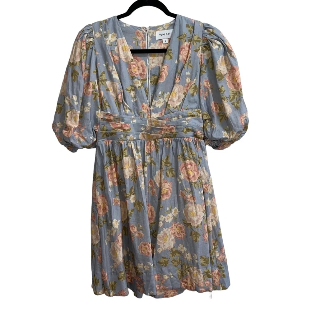 NEW NWT Yumi Kim Gayle Linen Dress In Mellow Brook Crystal Floral Print